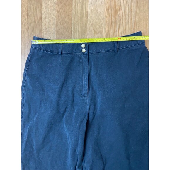 Talbots Black Jeans Size 12 Womens Cropped Pants Trousers Wide Leg Comfort - Picture 5 of 8